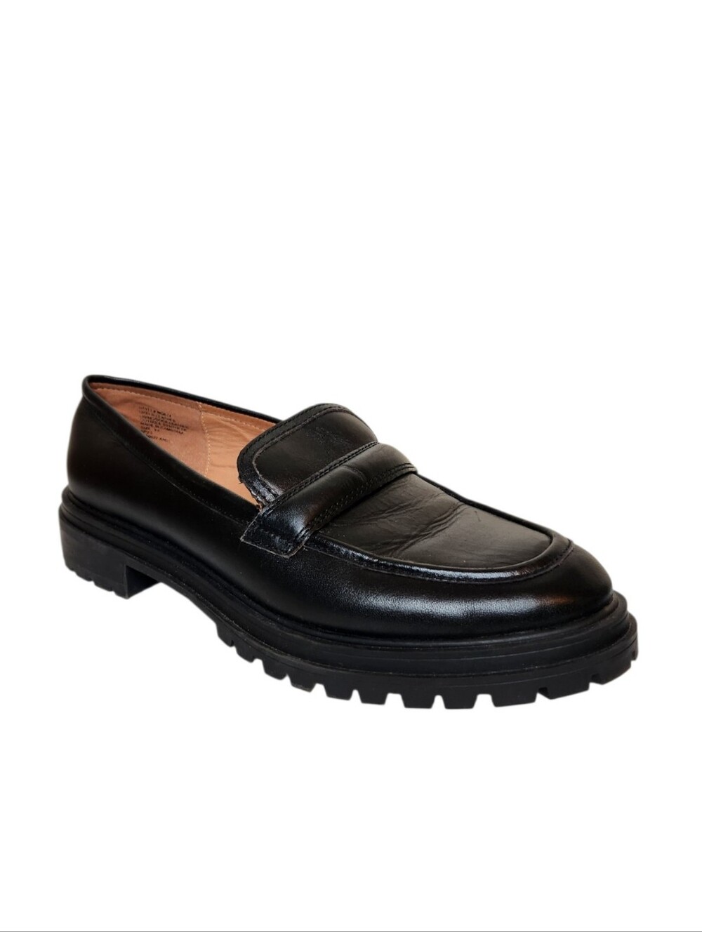 Madewell The Bradley Lugsole Black Leather Loafer Size 9.5